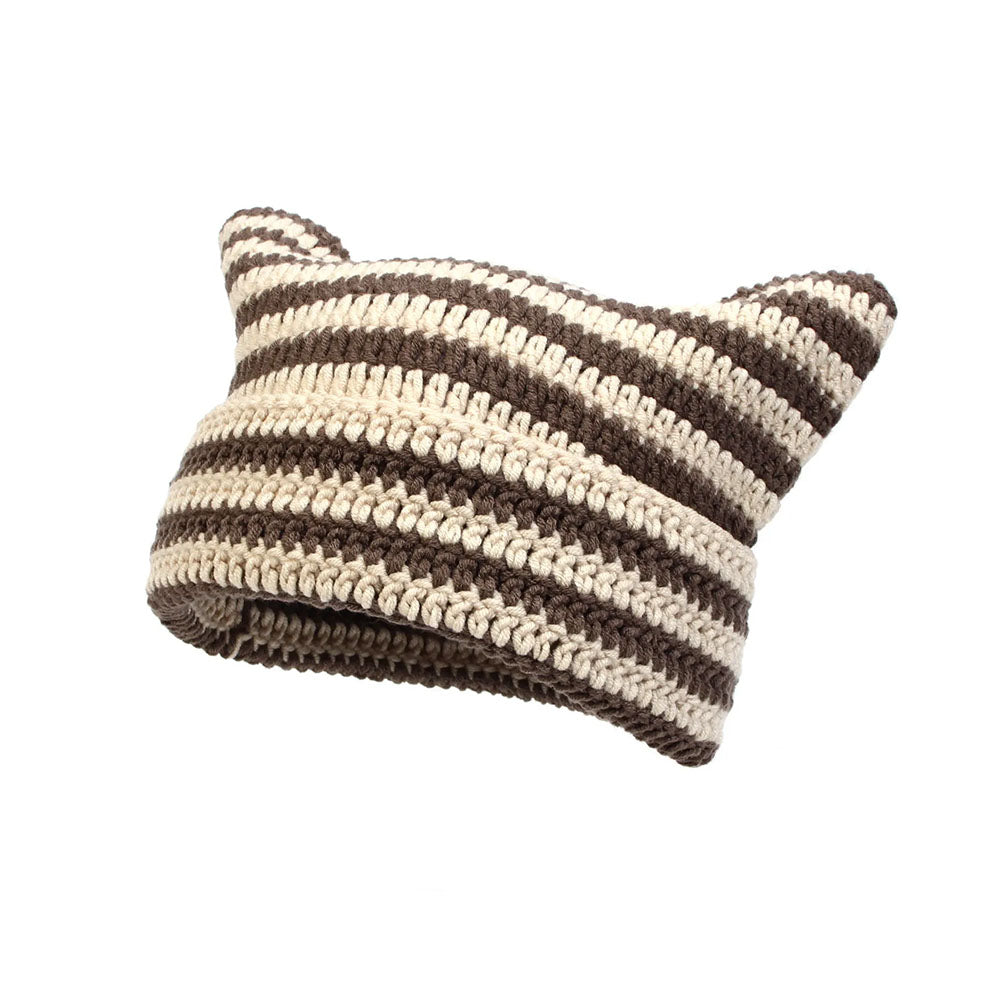 Crocheted Neko Cat Beanie Hat
