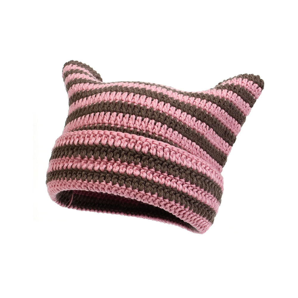 Crocheted Neko Cat Beanie Hat