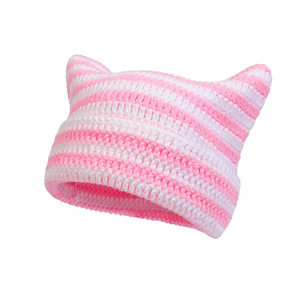 Crocheted Neko Cat Beanie Hat