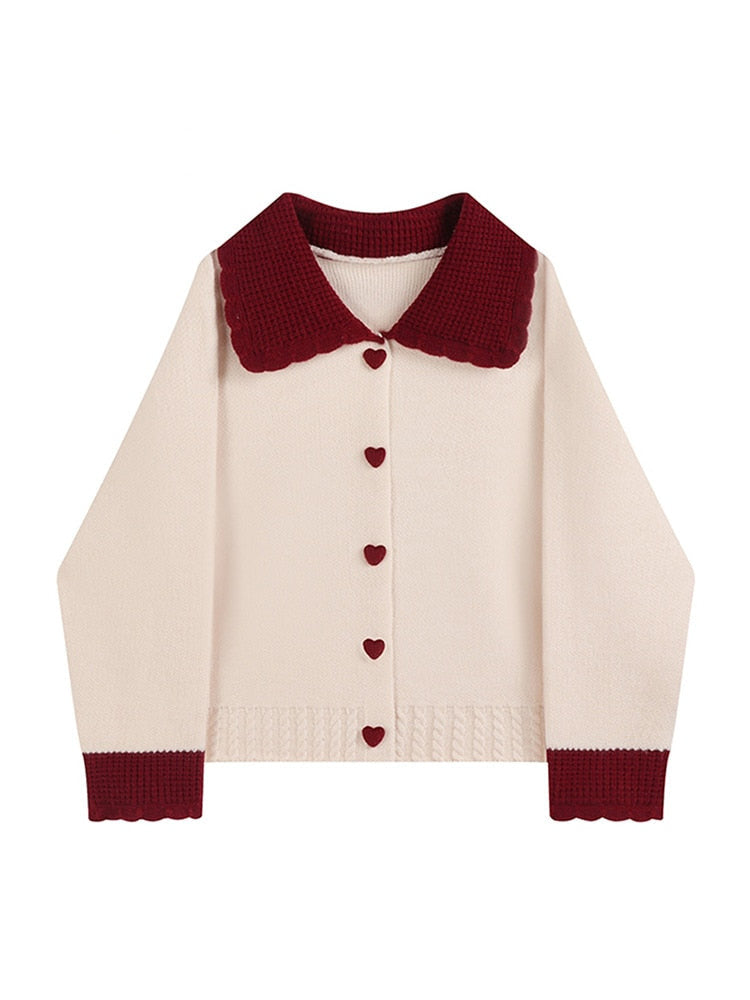 Retro Peter Pan Heart Sweater