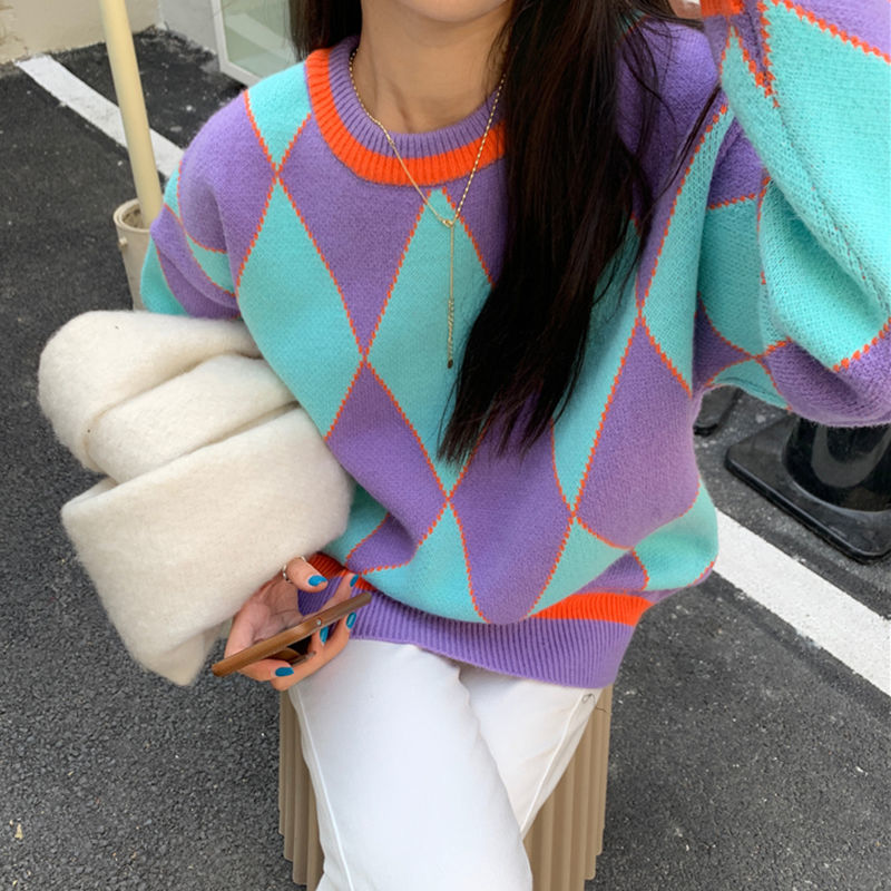 Alien Kitty Argyle Sweater