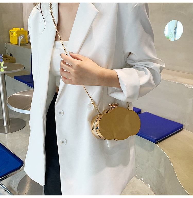 Golden Cloud Clutch Purse Handbag