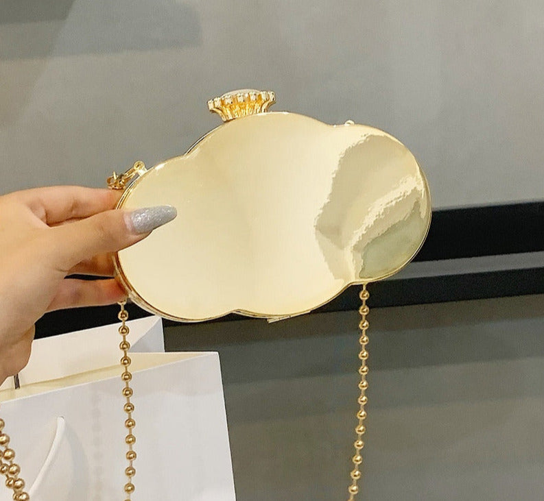 Golden Cloud Clutch Purse Handbag