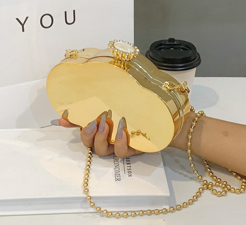 Golden Cloud Clutch Purse Handbag