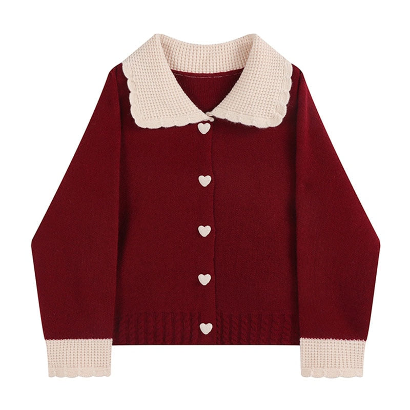 Retro Peter Pan Heart Sweater
