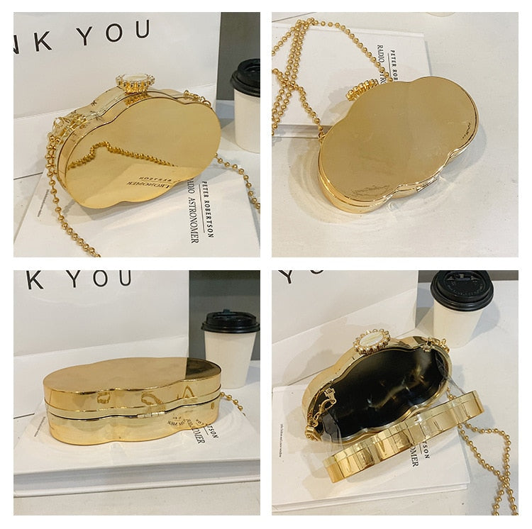 Golden Cloud Clutch Purse Handbag