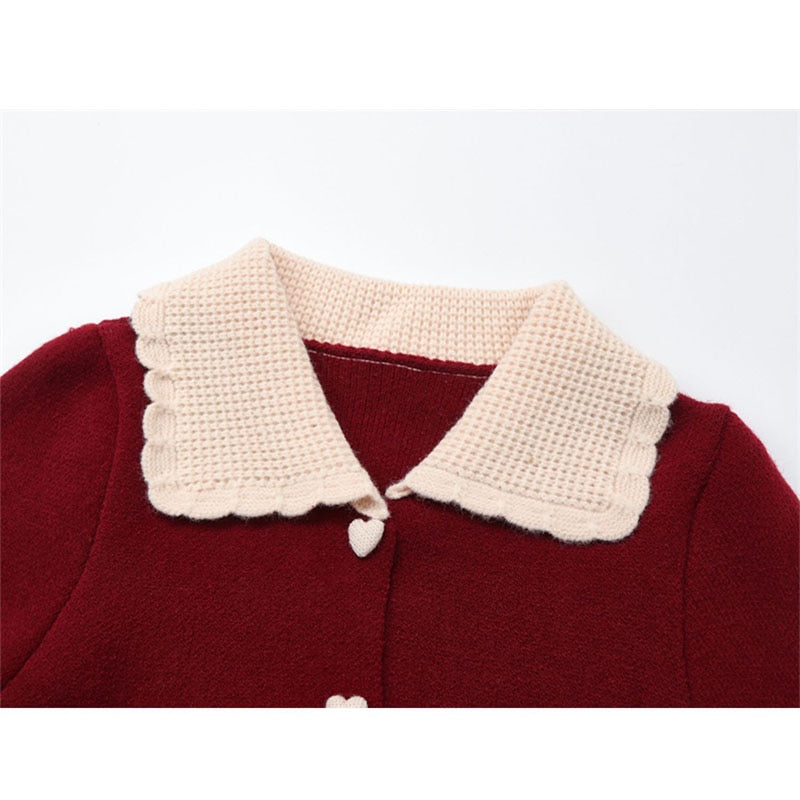 Retro Peter Pan Heart Sweater