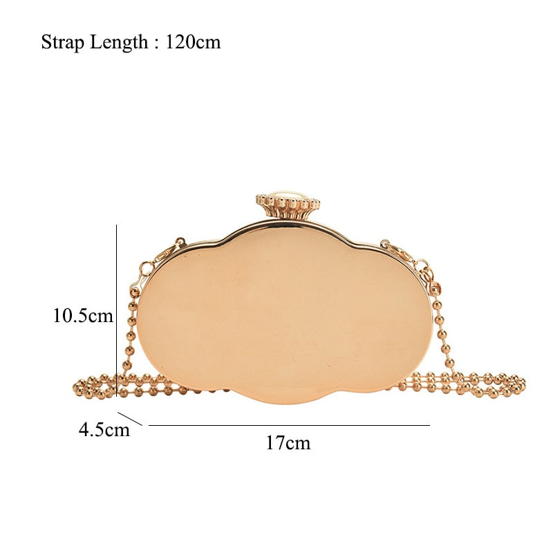 Golden Cloud Clutch Purse Handbag