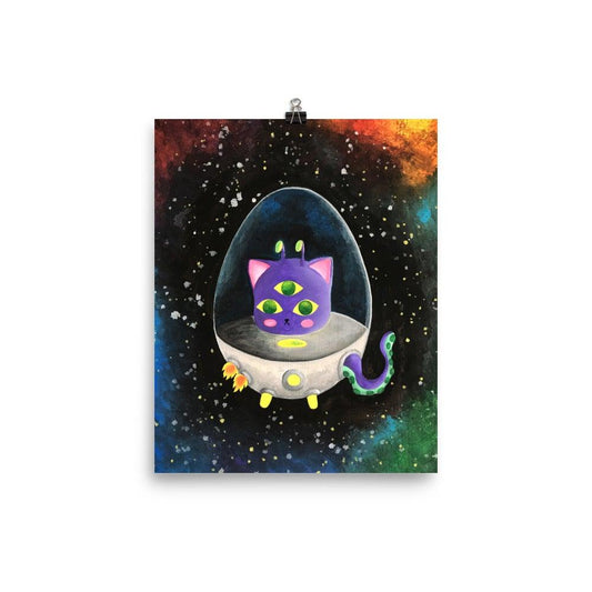 UFO Kitty Print 8x10 - meowdonnaart