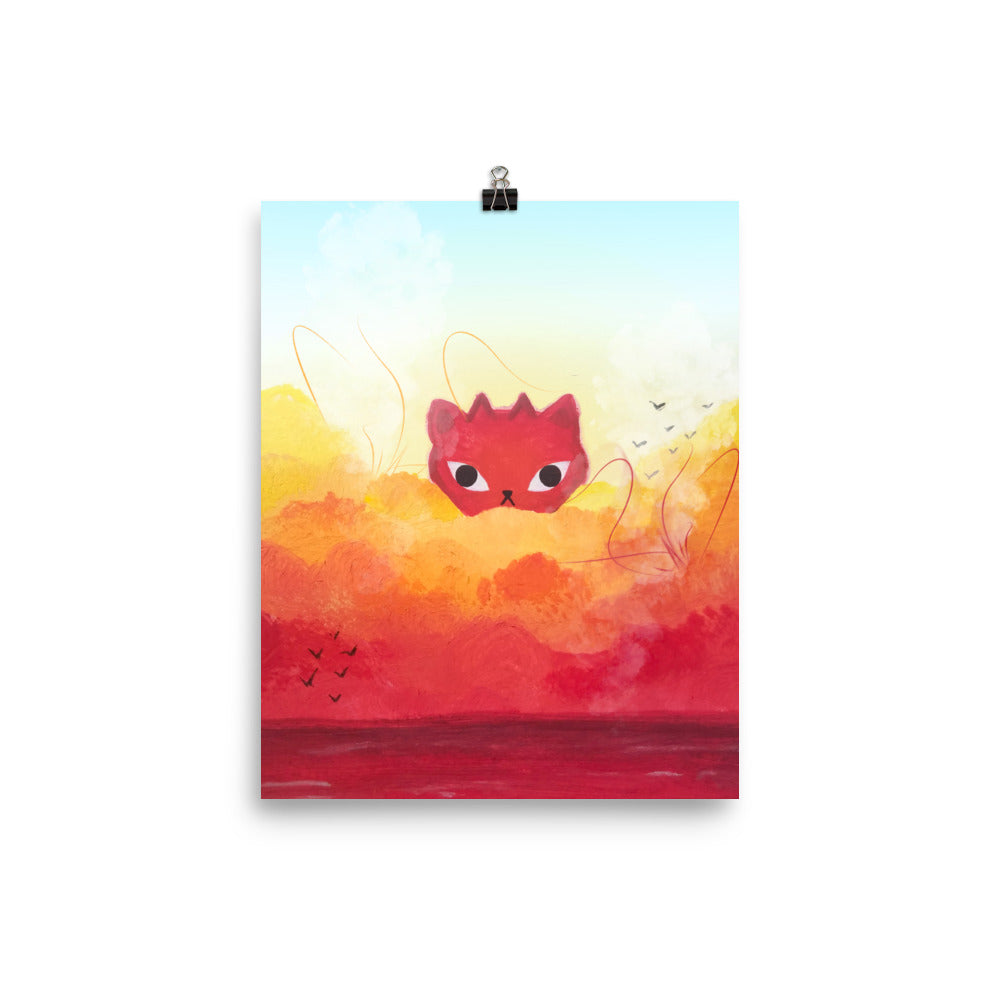 Cat Demon Rising Print 8x10