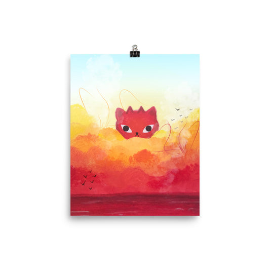 Cat Demon Rising Print 8x10