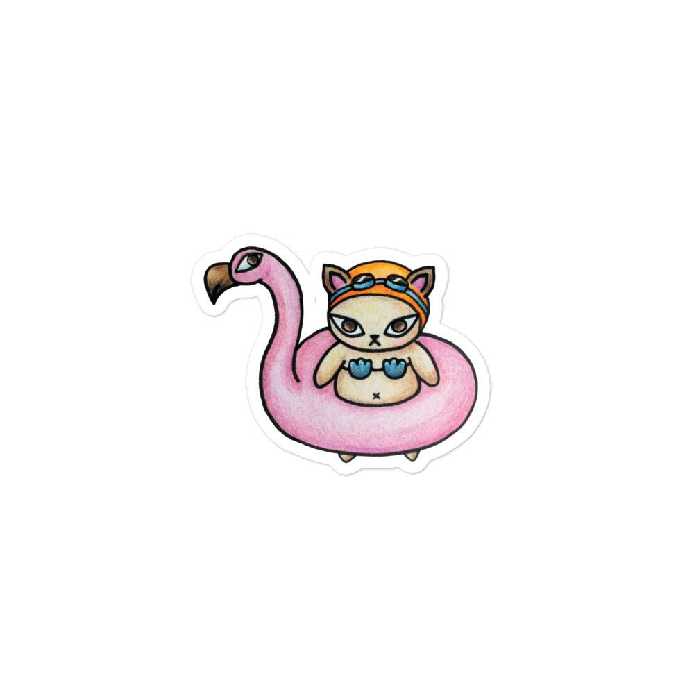 Pool Float Kitty Sticker - meowdonnaart