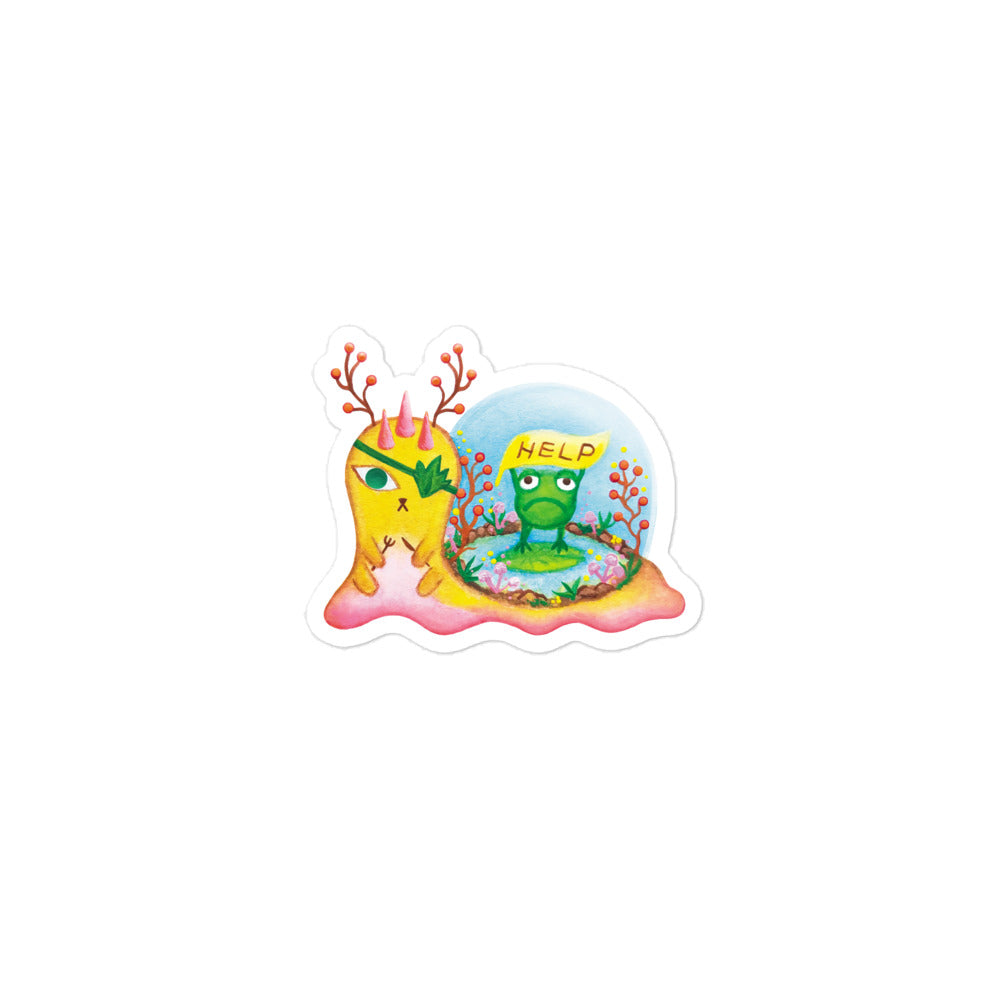 Hungry Snail Globe Sticker