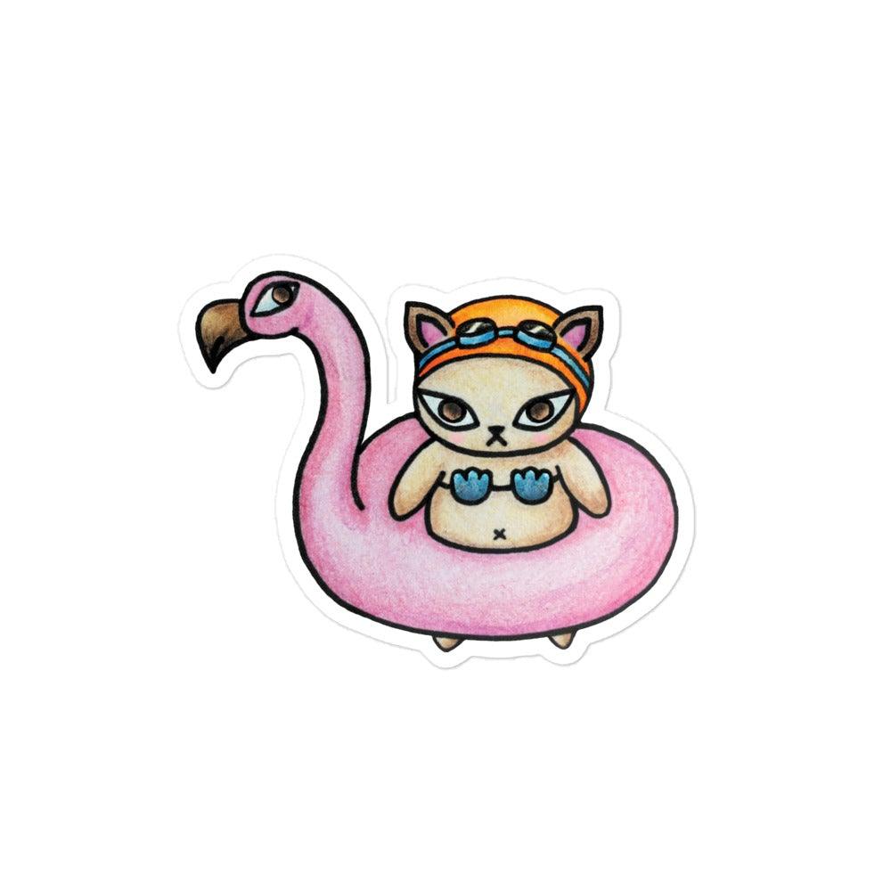 Pool Float Kitty Sticker - meowdonnaart