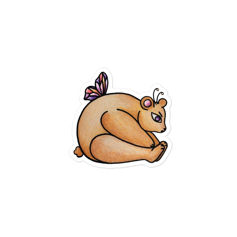 Butterfly Bear Sticker - meowdonnaart