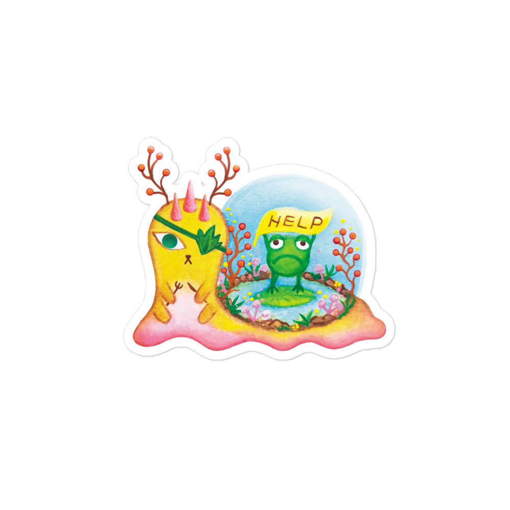 Hungry Snail Globe Sticker
