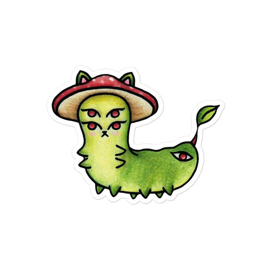 Caterpillar Shroom Sticker - meowdonnaart