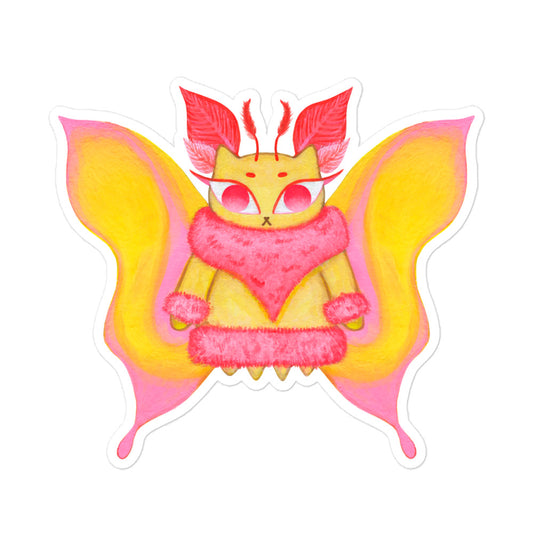 Rosy Maple Moth Sticker