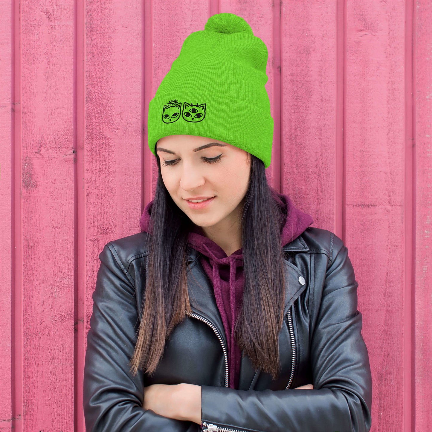 Meowdonna Pom-Pom Beanie