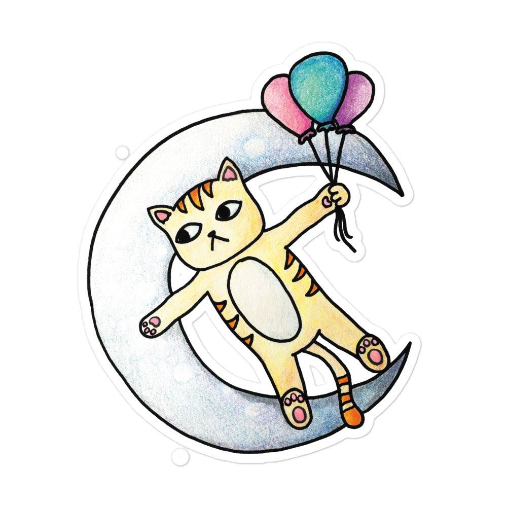 Moon Balloons Sticker - meowdonnaart