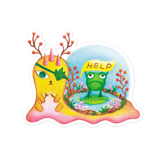 Hungry Snail Globe Sticker