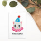 Happy Birthday Clown Postcard - meowdonnaart