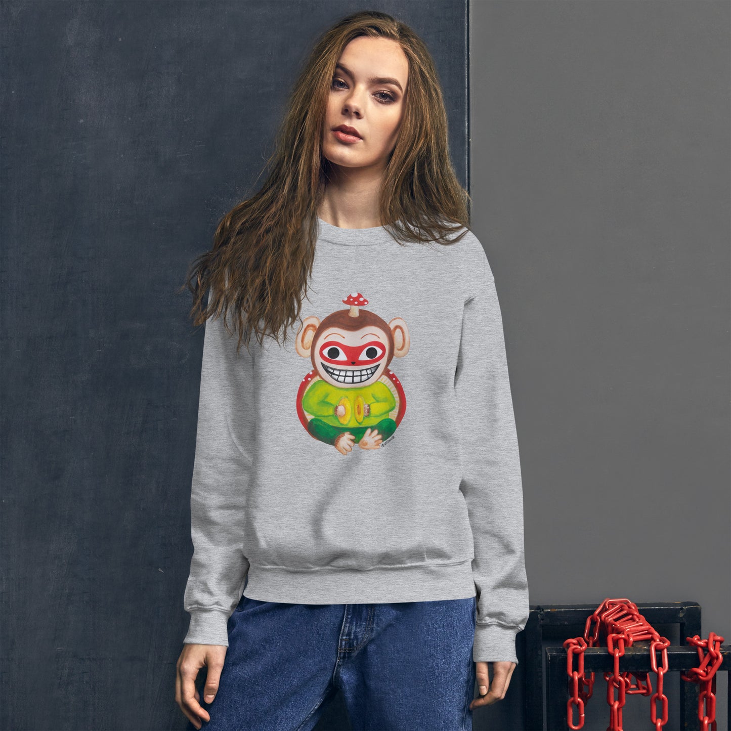 Mushroom Monkey Unisex Sweatshirt